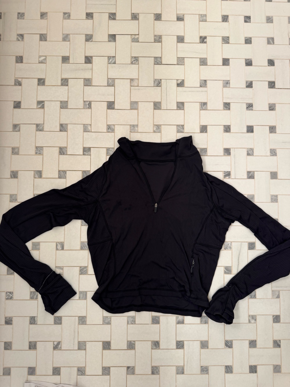 lululemon athletica Black Long Sleeve Half-Zip Top